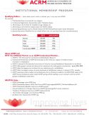 2017 ACRM Institutional Membership Program Summary