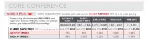 image: ACRM Annual Conference World Pass Pricing Grid