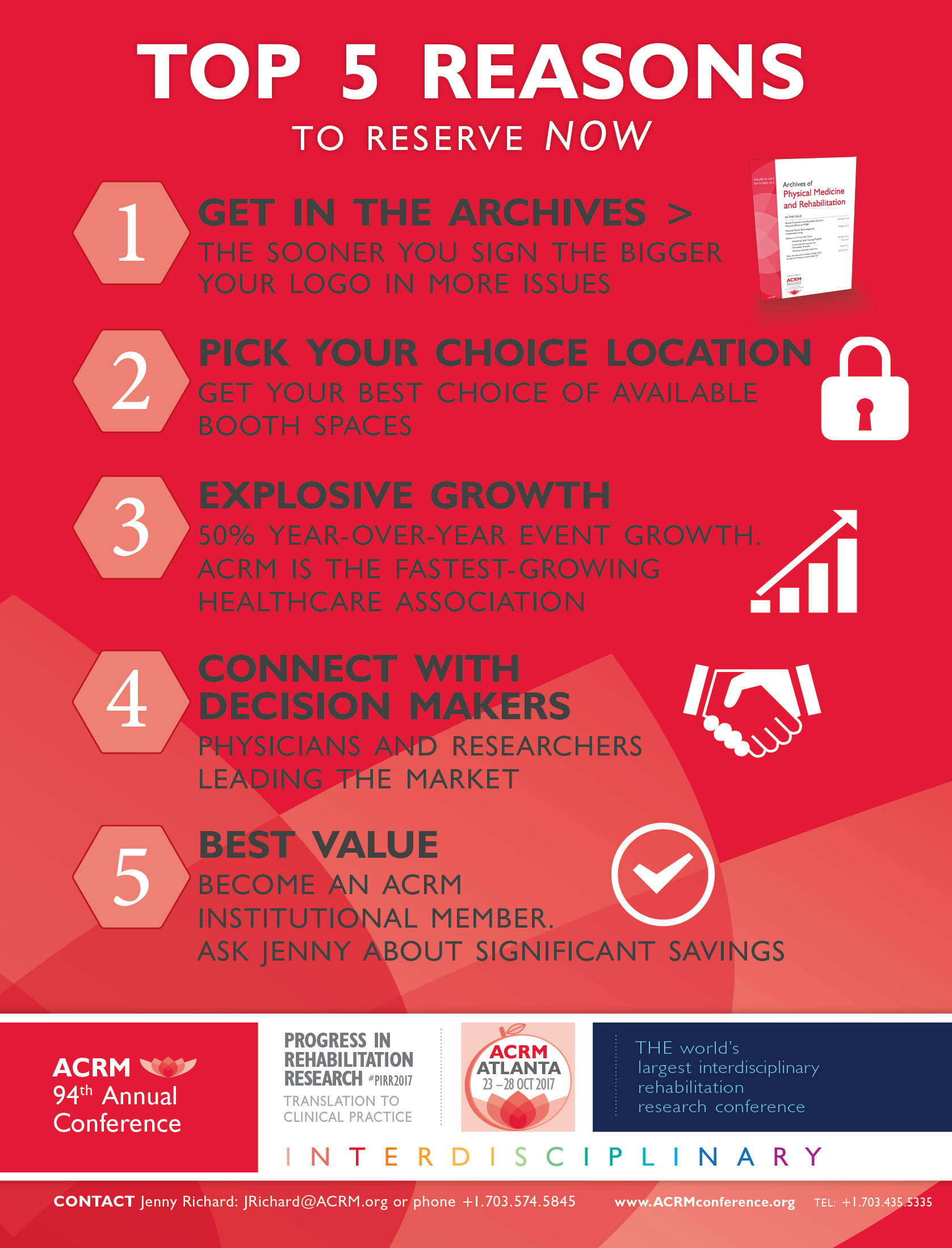 TOP 5 Reasons to reserve ACRM booth Now