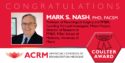 Mark Nash received the ACRM 2018 John Stanley Coulter Award