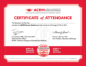 ACRM Certificate of Attendance Image