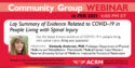 ACRM webinar Summary of Evidence Related to COVID-19 in people living with SCI image