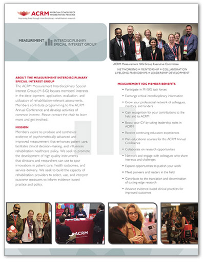 Measurement Interdisciplinary Special Interest Group brochure PDF cover