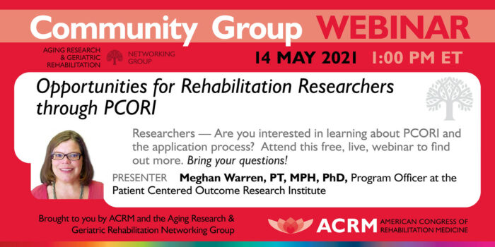 ACRM Webinar: Opportunities for Rehabilitation Researchers through PCORI image
