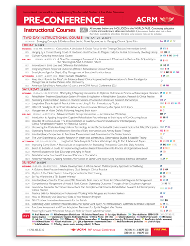 Pre-Conference Instructional Courses flyer from May brochure 2021