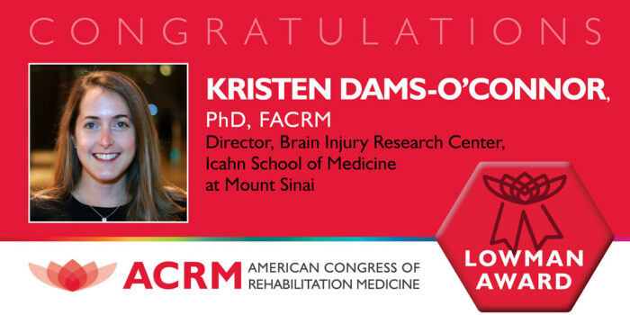 Krisen Dams-O'Connor received the ACRM 2021 Edward Loman Award - image