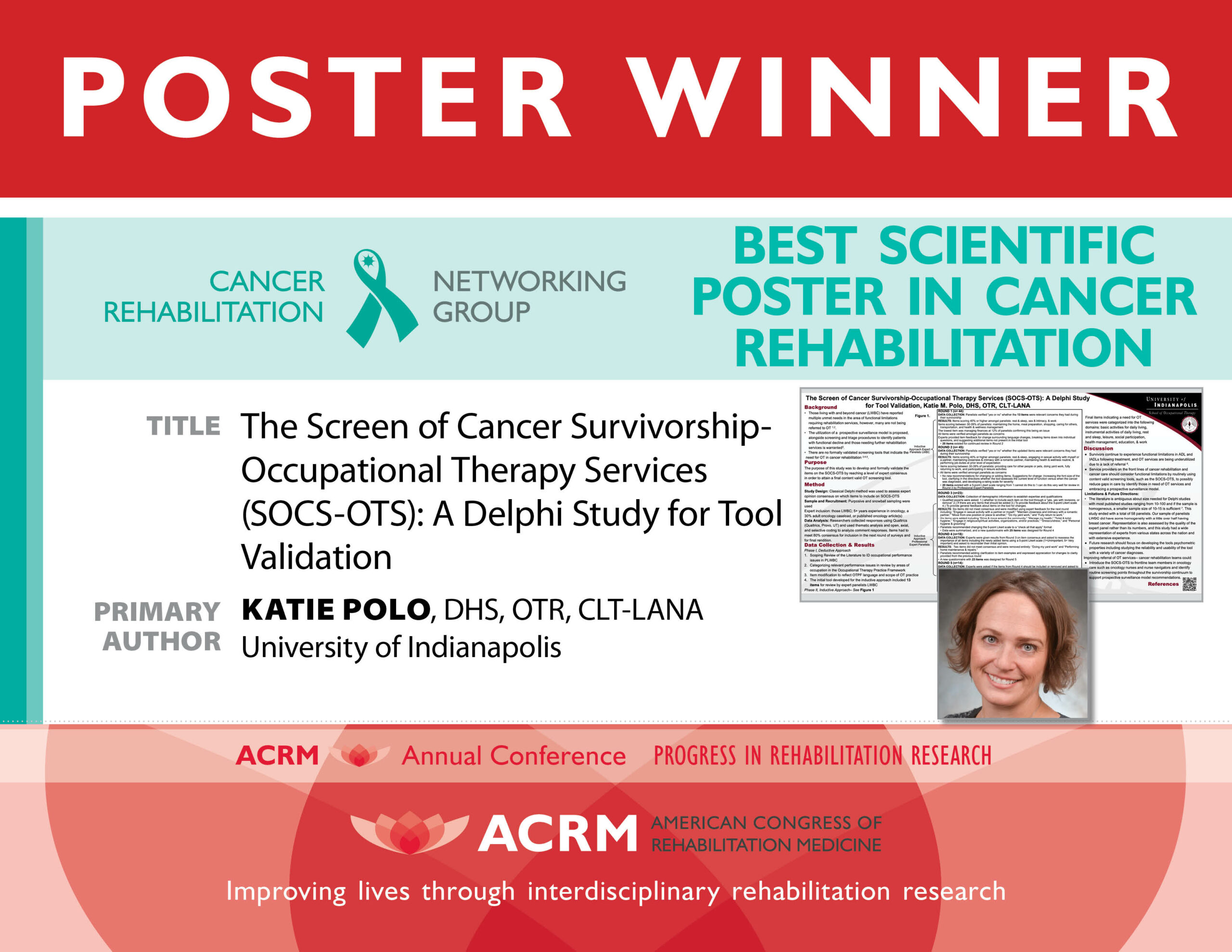 ACRM 2021 Best Poster in Cancer Rehabilitation - image