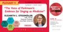 “The Voice of Parkinson’s: Evidence for Singing as Medicine” DETAIL & REGISTER: ACRM.org/plenary5 Closing session: SUNDAY 3 NOV: 3:00 - 4:15 PM PRESENTER: Elizabeth L. Stegemöller, PhD, MT-BC; Associate Professor, Iowa State University _______ Lock-in your registration & lowest prices REGISTER NOW