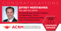 ACRM 2024 Lowman Award - Jeffrey Wertheimer