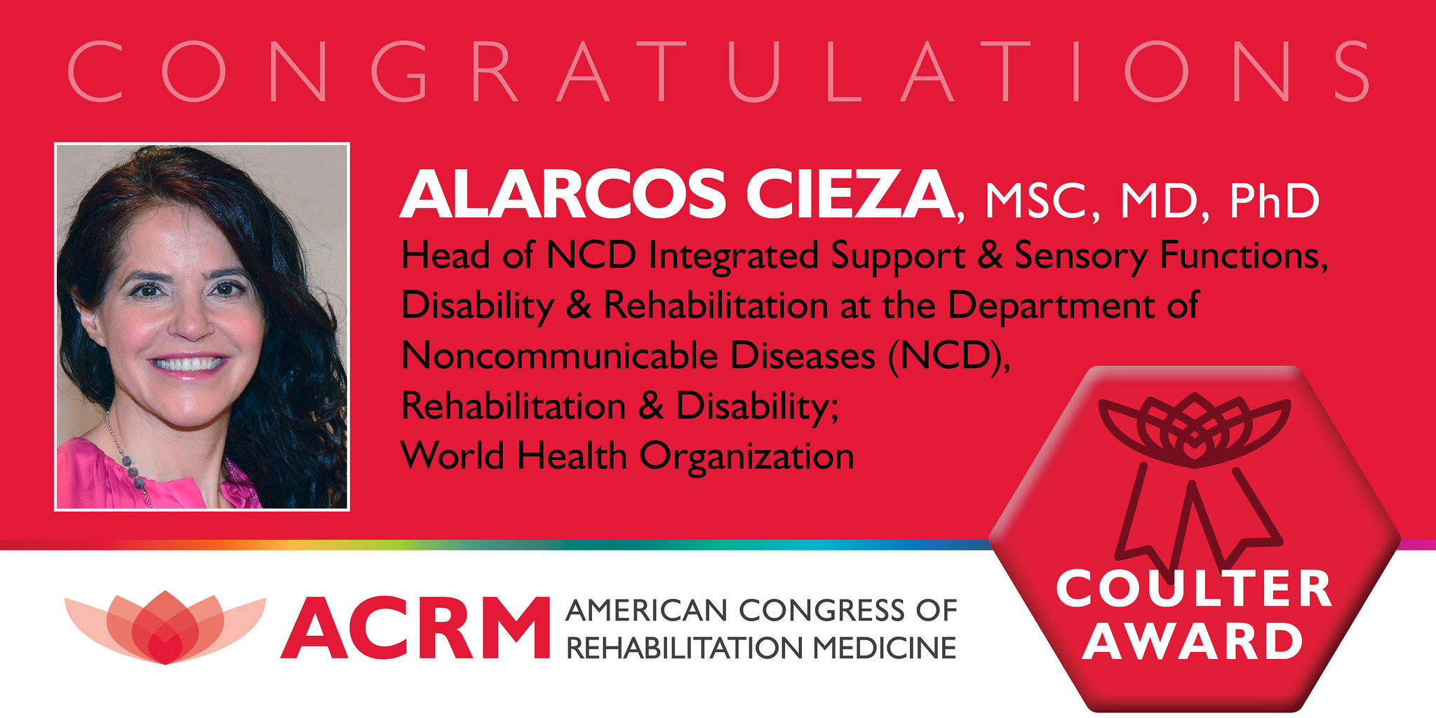 ACRM Coulter Award — Alarcos Cieza (badge)