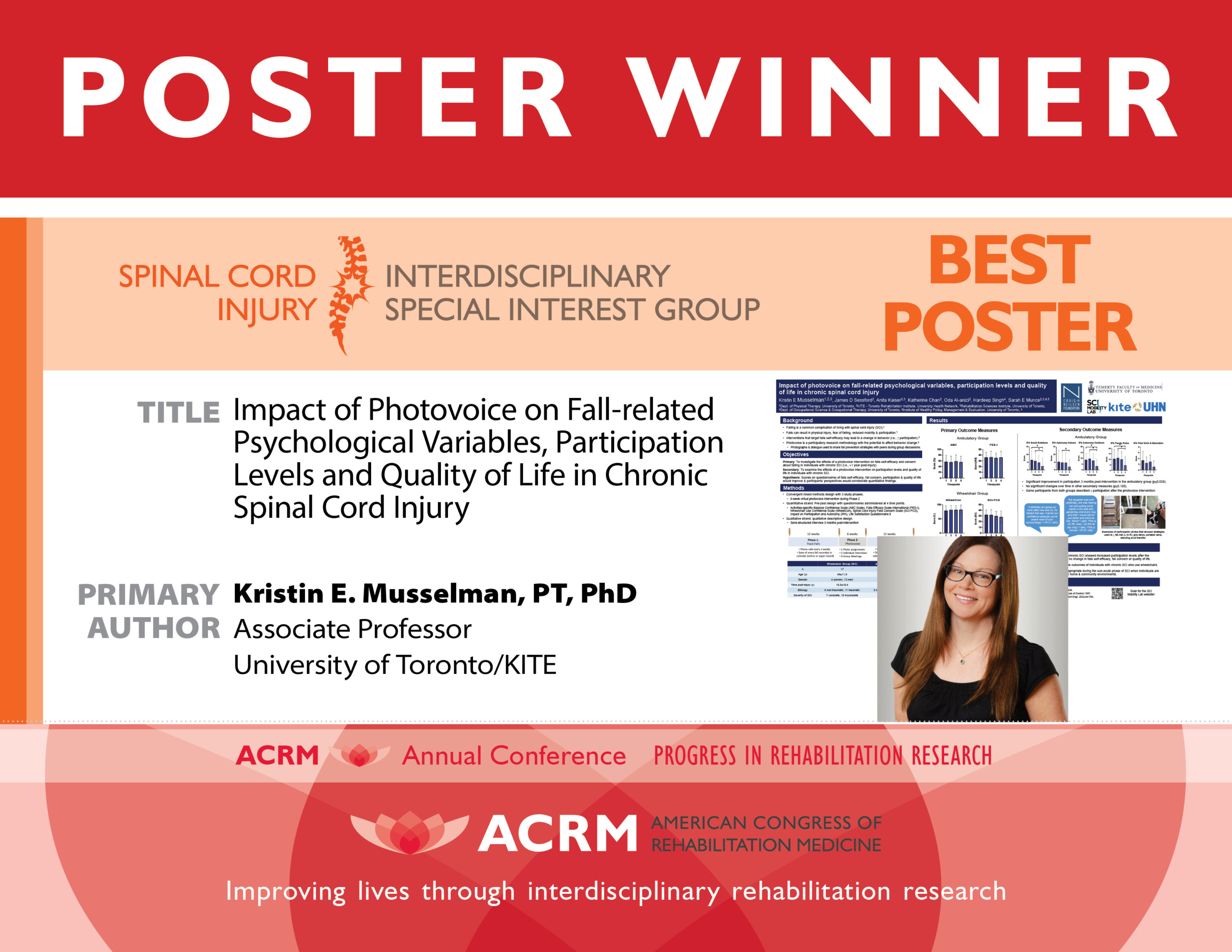 Spinal Cord Injury ISIG Best Poster: