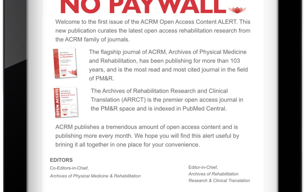 Open Access Content Alert – Issue 1